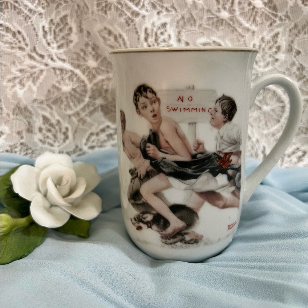 Vintage Norman Rockwell “No Swimming” Mug